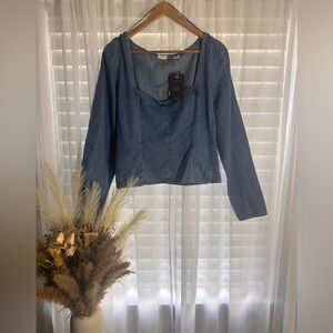 Women's Denim Long Sleeve Top